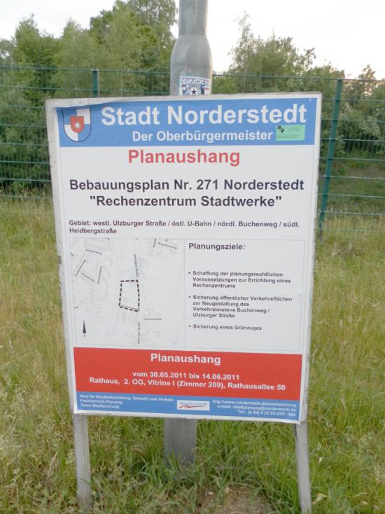 Öffentliche Ankündigung für das "geheime" Rechenzentrum (Foto: Infoarchiv) Öffentliche Ankündigung für das "geheime" Rechenzentrum