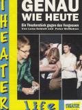 Veranstaltungsflyer mit drei Fotos der Aufführung