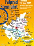 Sternfahrt-Flyer für den 21. Juni mit allen Start- und Zielpunkten.