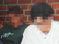 Juni 1993: Die zwei Haupttäter im Amtsgericht Norderstedt (Foto: Antifa) unkenntlich gemachtes Foto der damaligen Hauptangeklagten